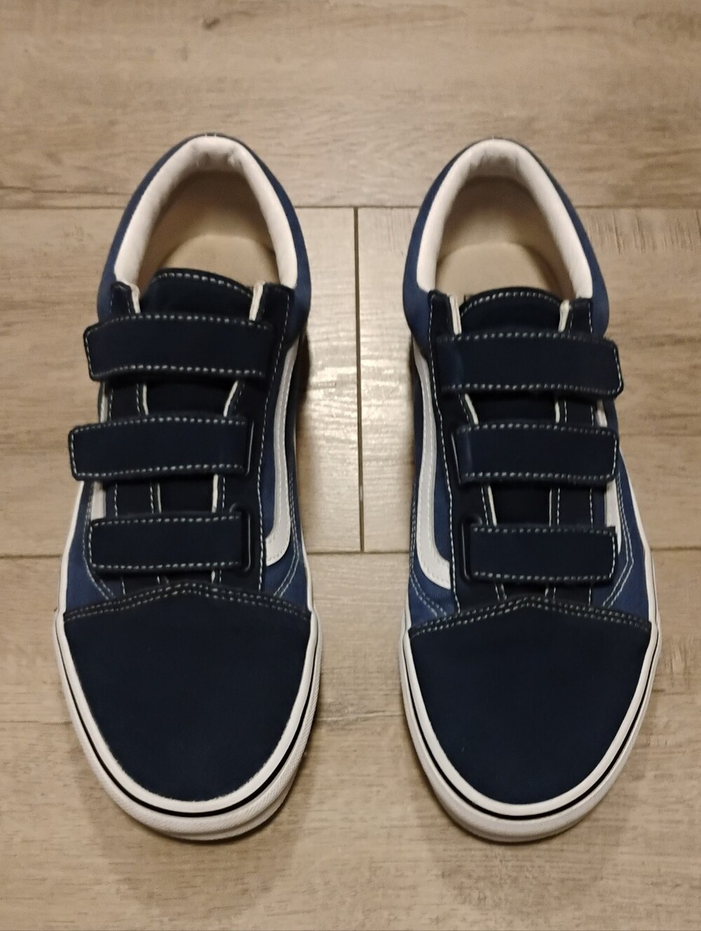 VANS Old Skool Blue/Black/White Suede & Canvas with Straps Men's Size 11.5
